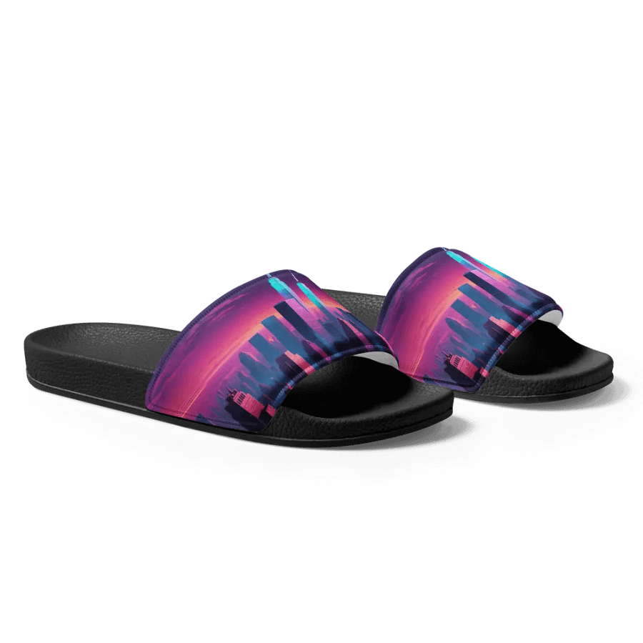 Vaporwave New York City All Over Print Women's Slides product image (10)