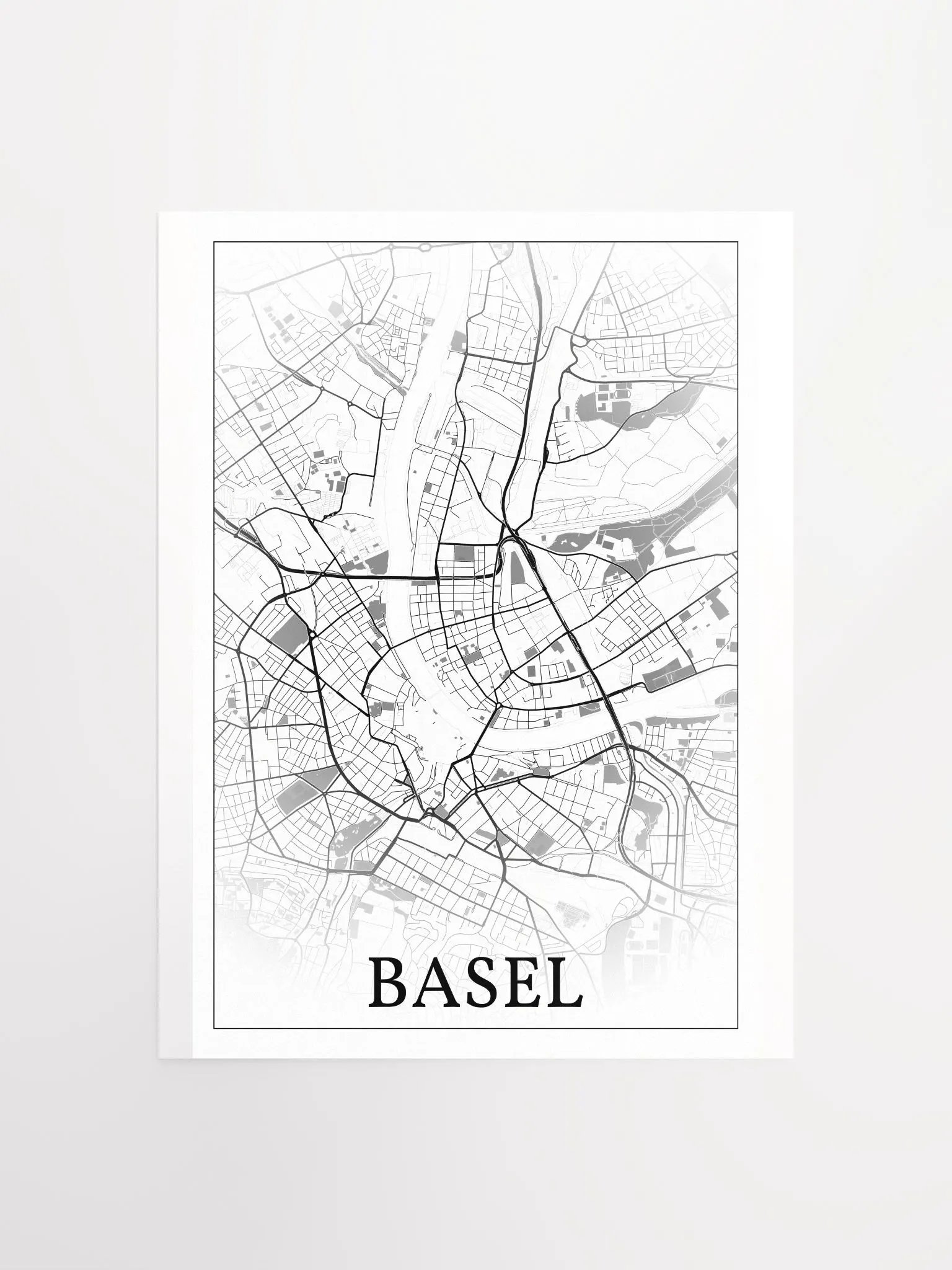 Basel, Switzerland, city map print product image (1)