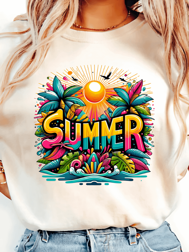 Colorful Summer Clipart Bundle – Bright Tropical Elements for T-Shirts, Tumblers & Crafts – 300 DPI Sublimation PNGs – Instant Digital Download product image (1)