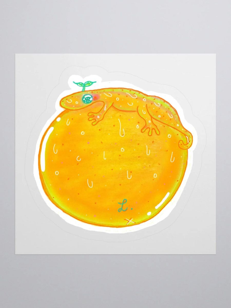Whimsical Orange Gecko Kiss Cut Stickers product image (1)