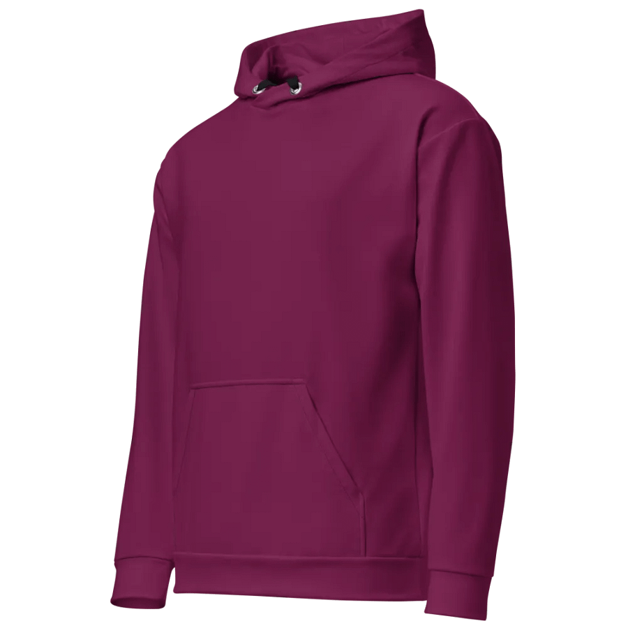 Plain Dark Burgundy Red True Summer Unisex Recycled Polyester Heavyweight Premium Hoodie by Treasure Pie product image (3)
