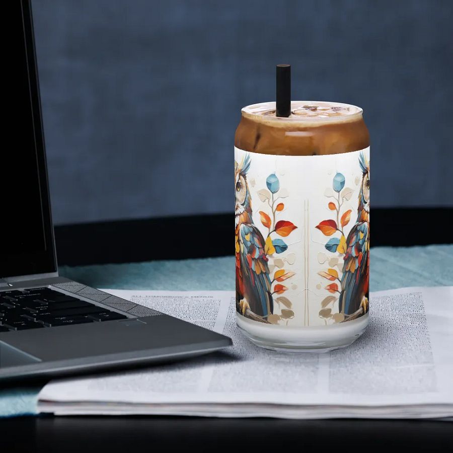 Radiant Feathers Glass Can Sipper product image (4)