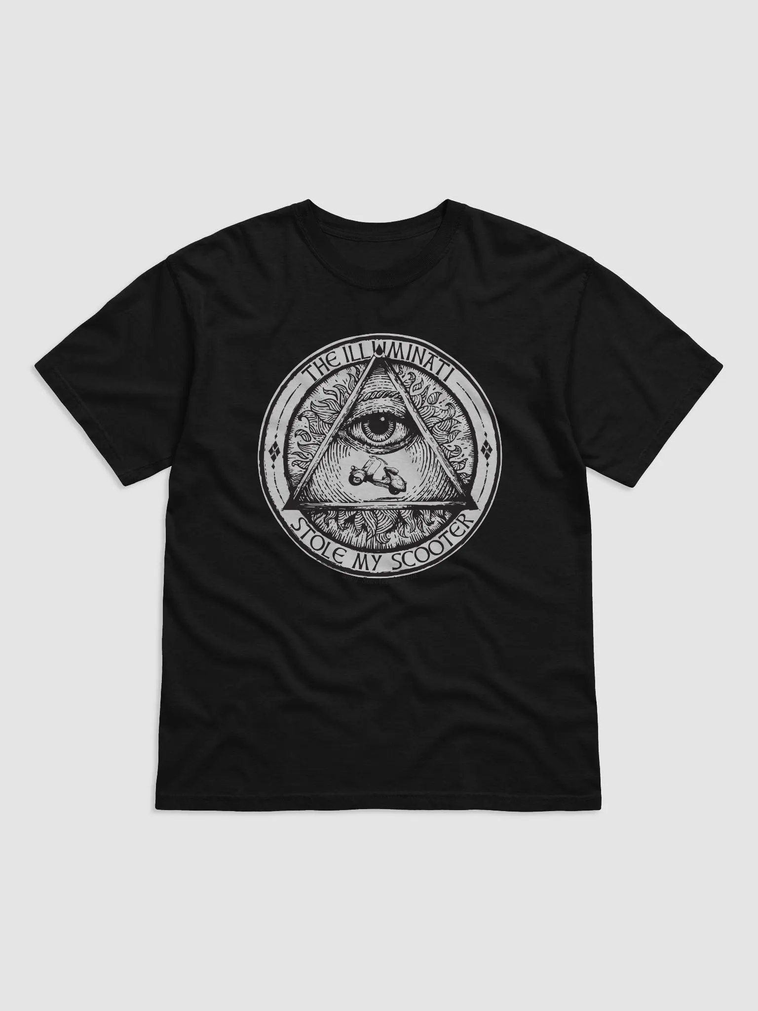 Illuminati Stole My Scooter Tee. Dark product image (1)