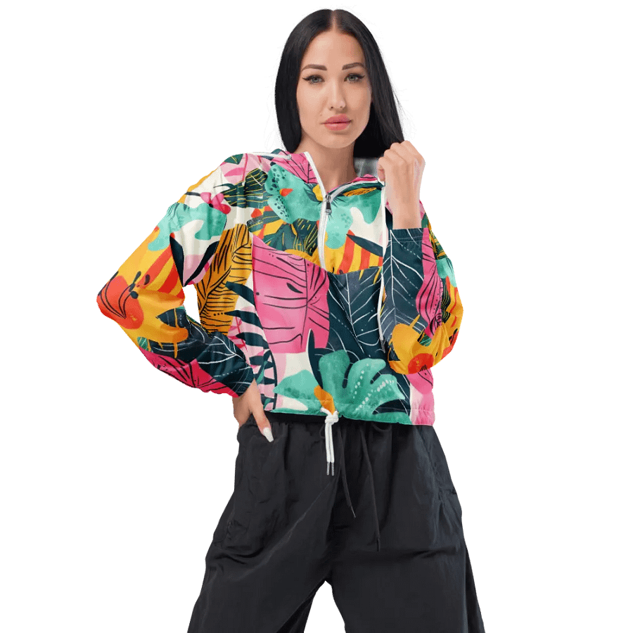 Palm Breeze Cropped Windbreaker product image (4)