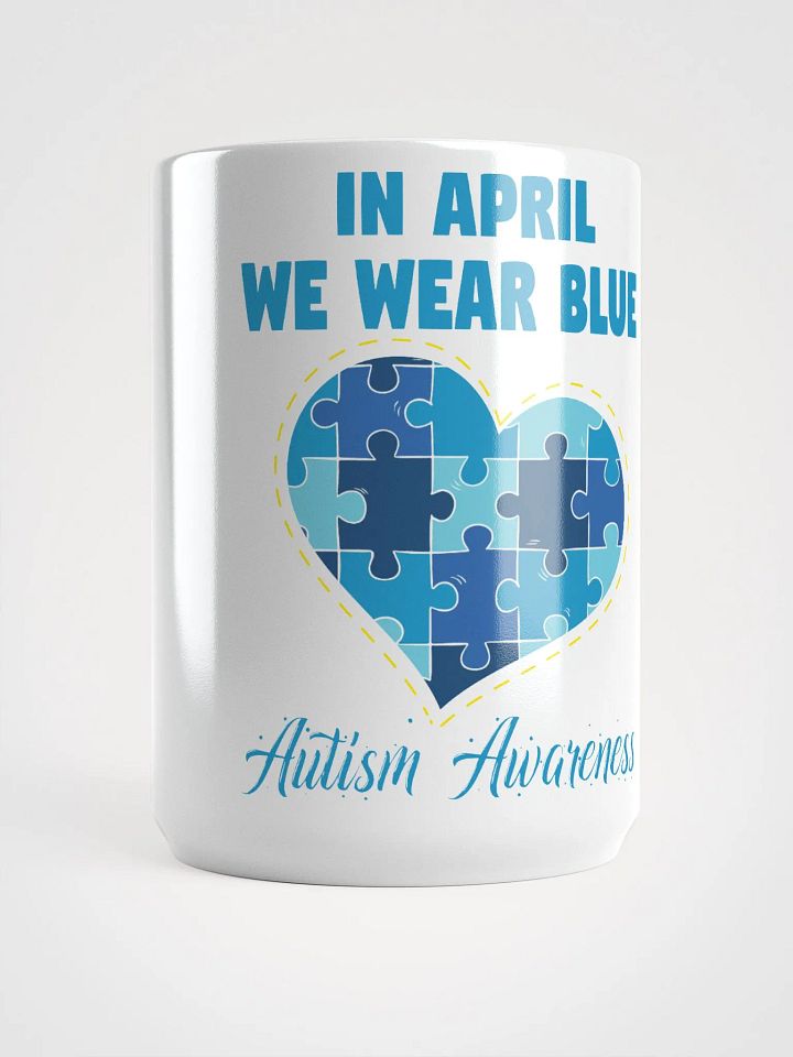 April Blue Puzzle Heart Mug product image (1)