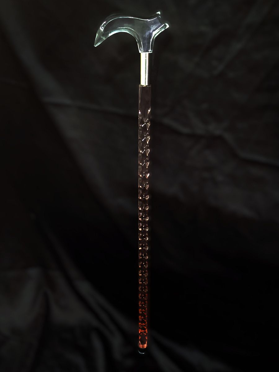 Red Diamond Transparent Acrylic Walking Stick – Elegance Redefined product image (3)