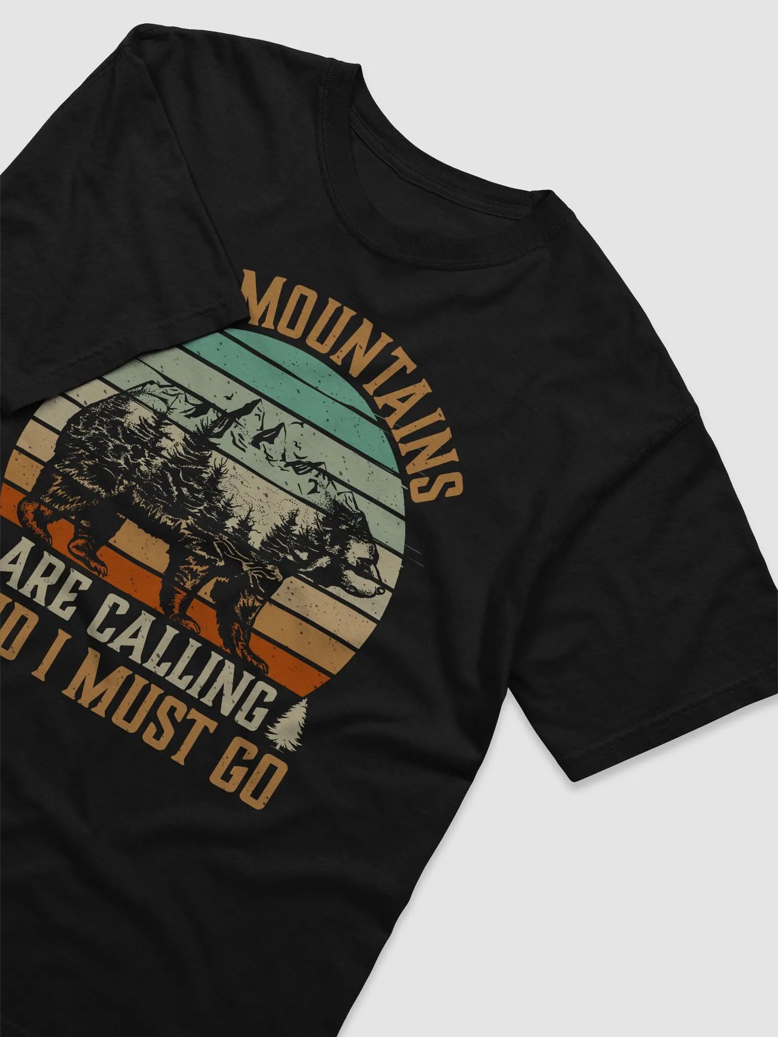 The Mountains Are Calling I Must Go Hiking Quote Unisex Heavyweight T-Shirt product image (6)