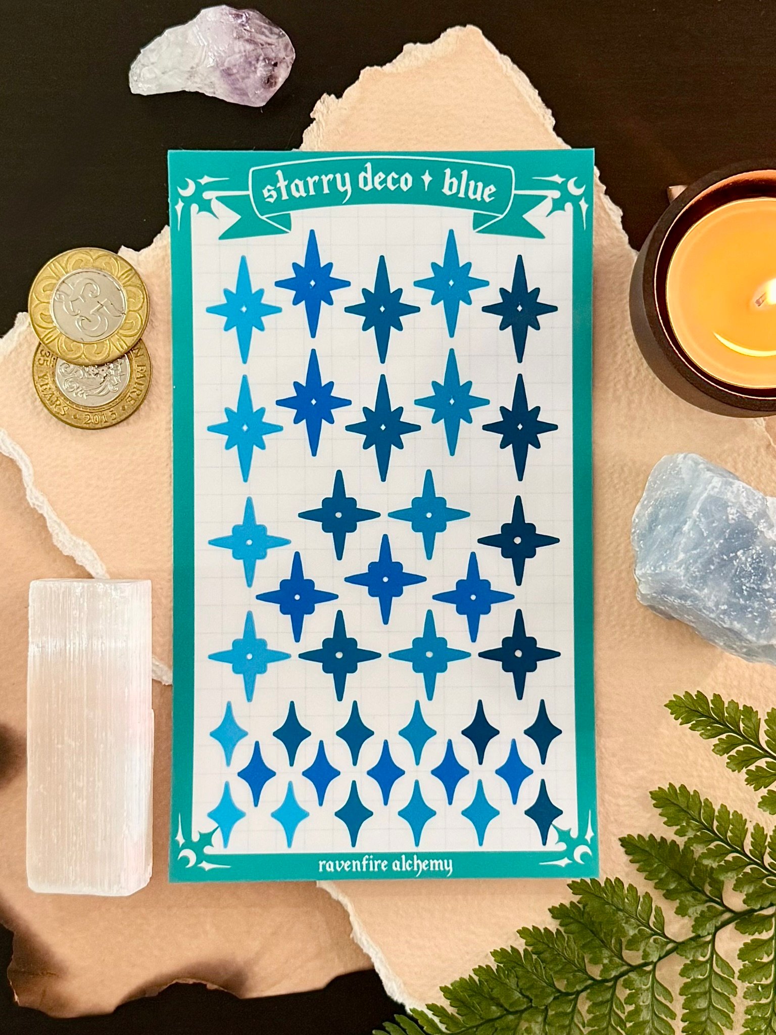 Blue Starry Deco - Sticker Sheet product image (1)