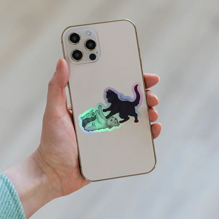 Squirrel and Marshmallow - Holographic Sticker product image (8)