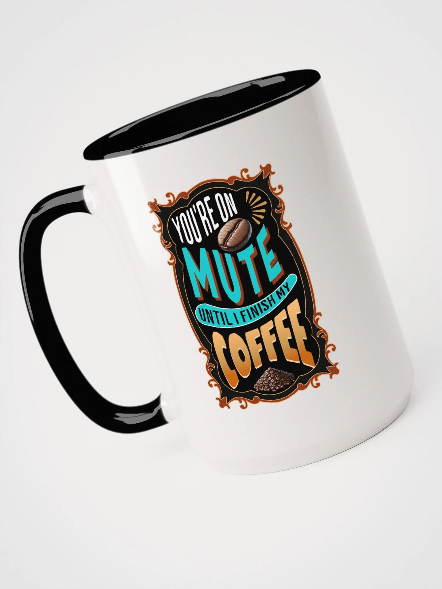 You're On Mute! 15 oz Accent Mug, Black Interior product image (2)