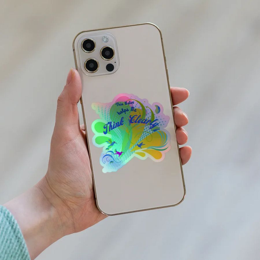 Sticker helps me think clearly droplets design with hummingbirds product image (8)