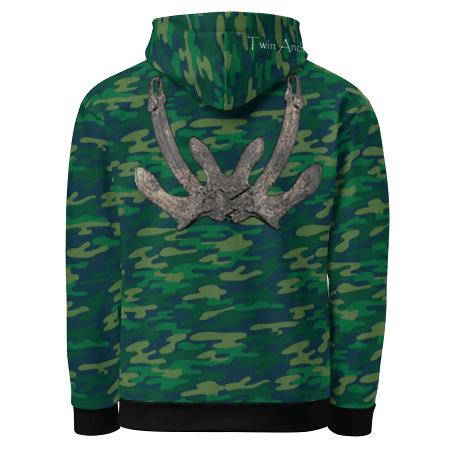 Teal Camouflage Anchor Hoodie product image (3)