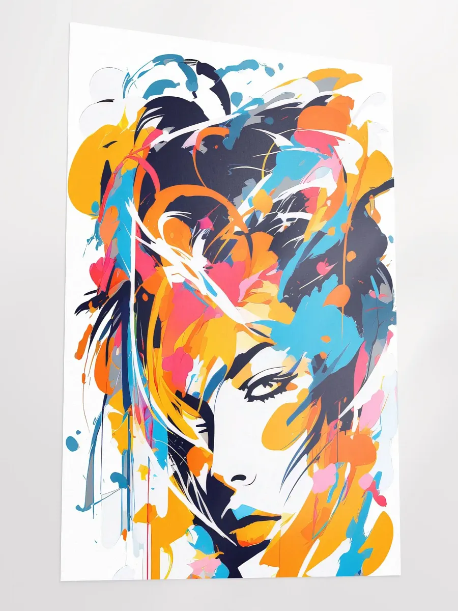 Abstract Woman v11 - Vintage Style Poster - Rocker Girl - Large 24x36 Inches product image (3)