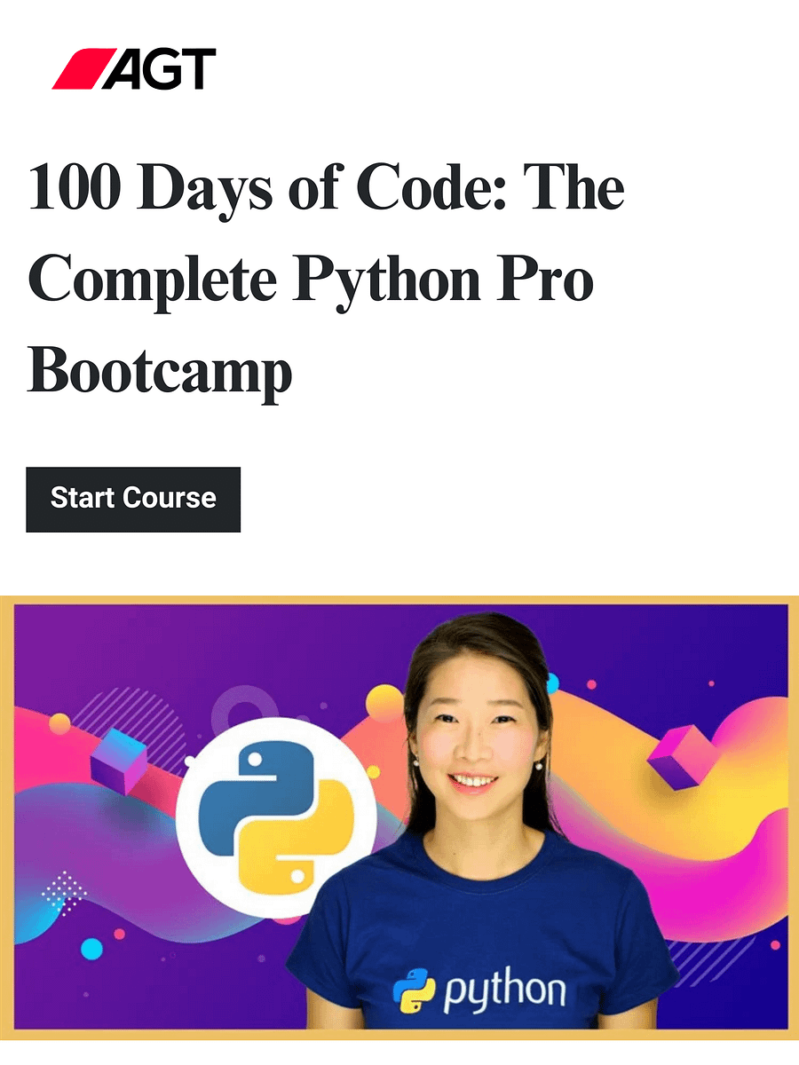 100 Days of Code: The Complete Python Pro Bootcamp product image (1)