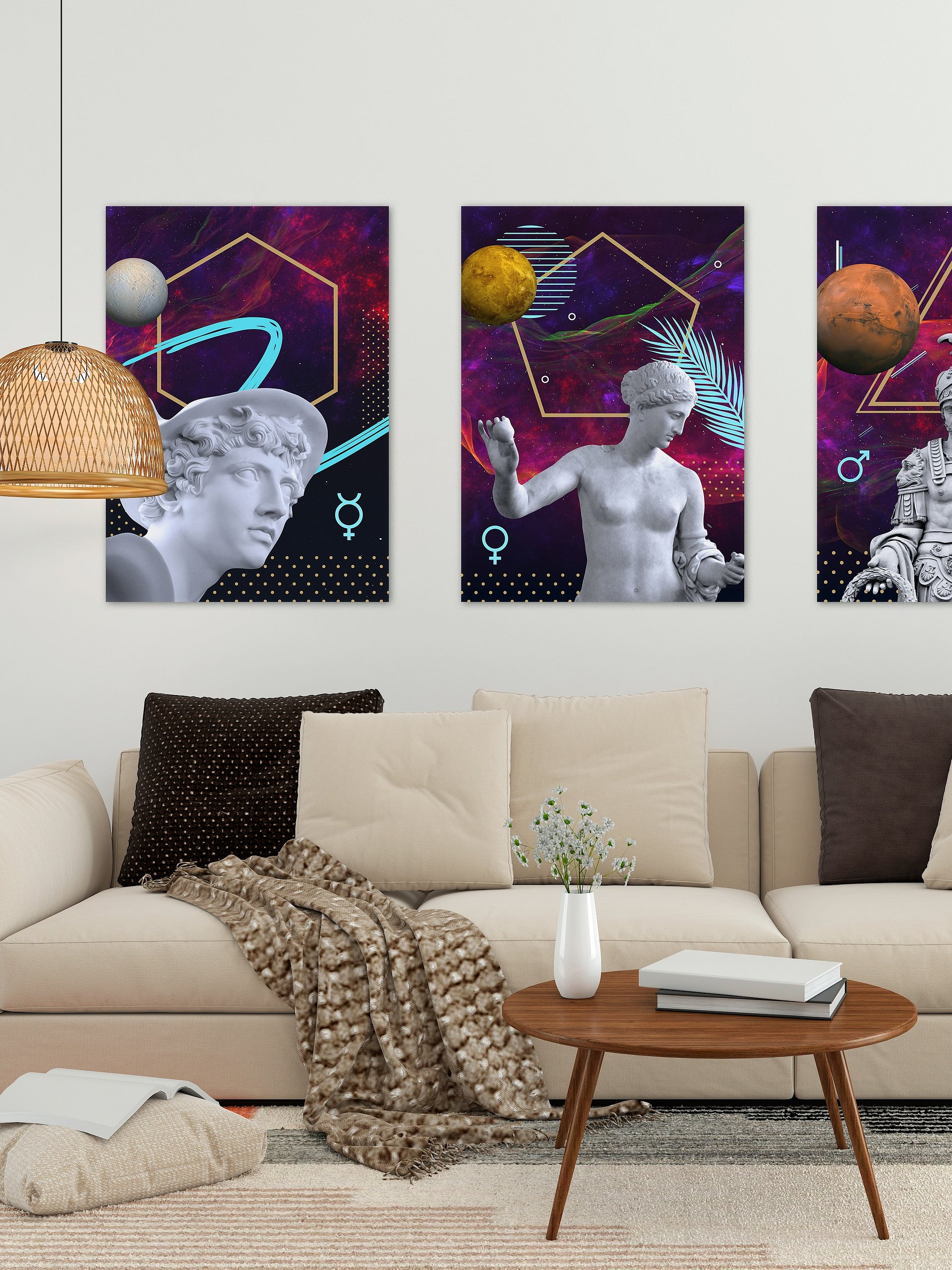 Synthwave Gods and Planets: Mercury (Hermes) [synthwave/vaporwave/retrowave/cyberpunk] — aesthetic poster, retrowave poster, neon poster product image (3)