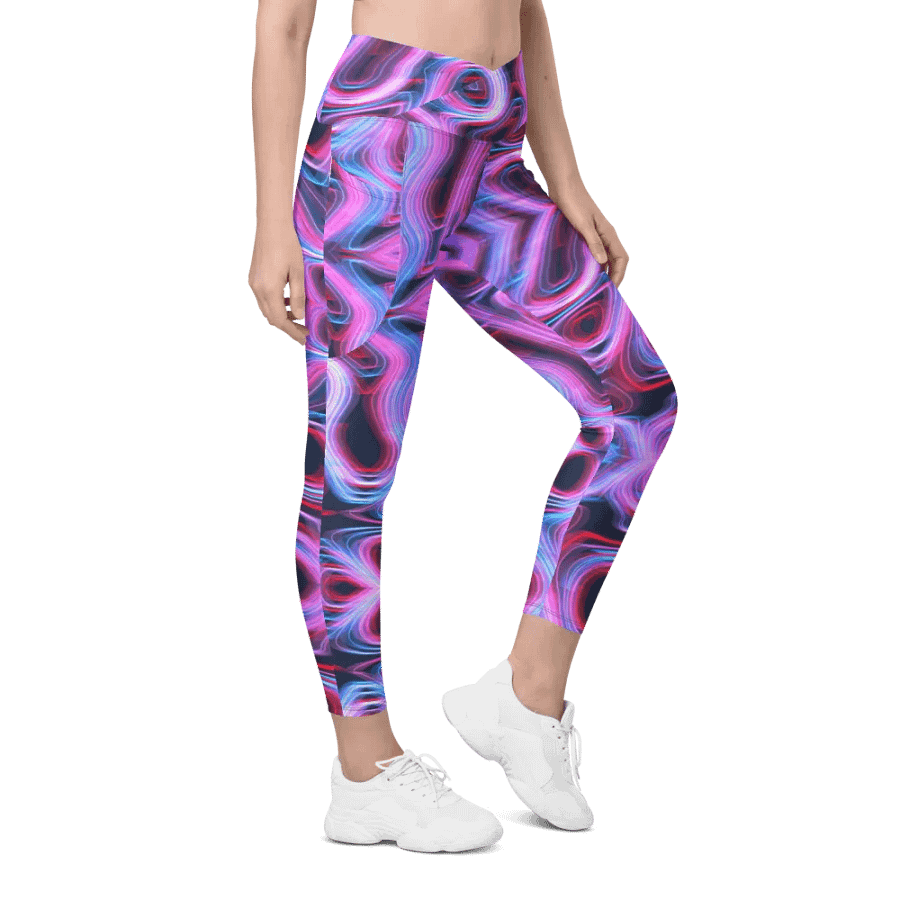 Psychedelic Wave All-Over Leggings with Pockets product image (5)