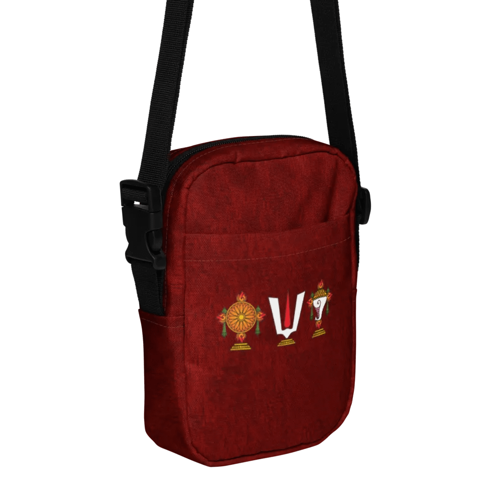All-Over Print Utility Crossbody Bag with Sankh Chakra Tilak product image (4)