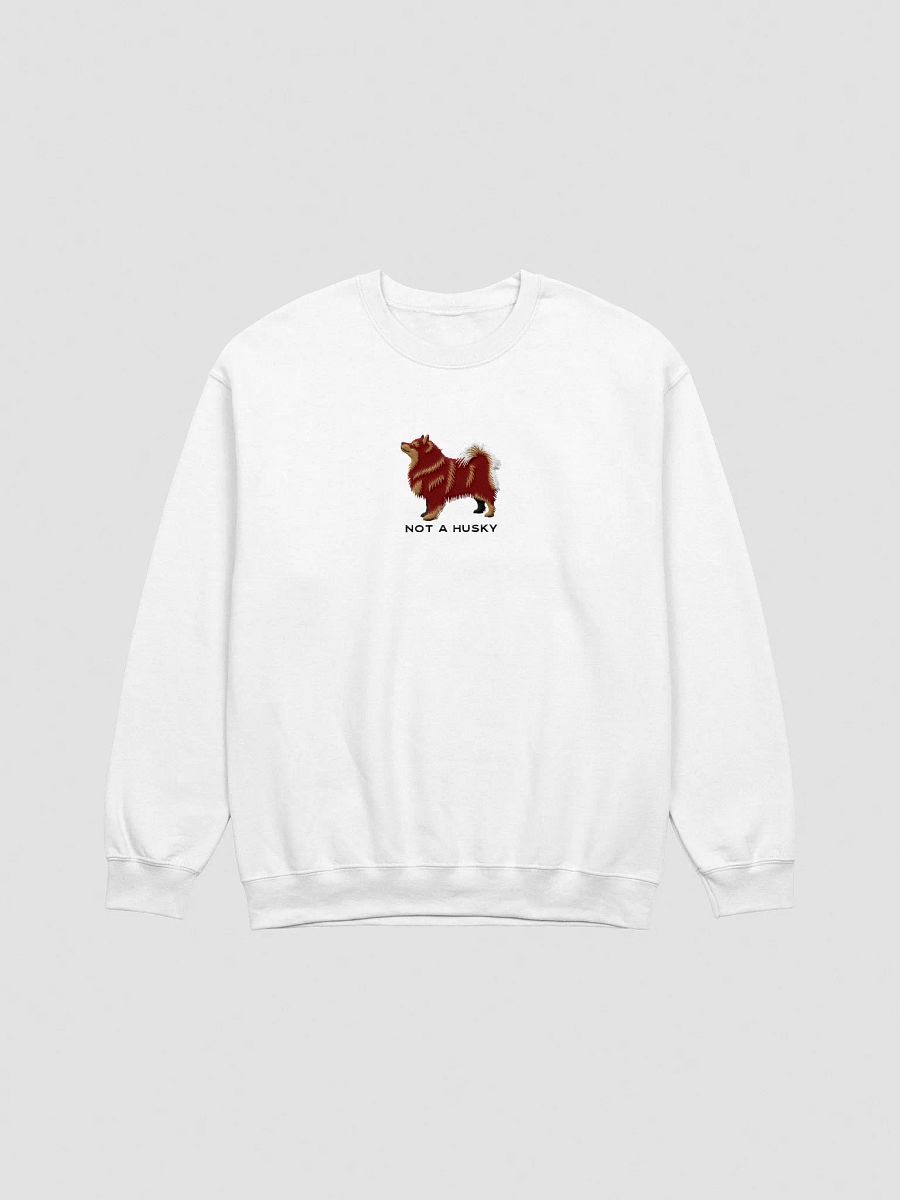 Not a Husky Sweatshirt (Embroidered) of a Finnish Lapphund(Red & Tan) product image (16)