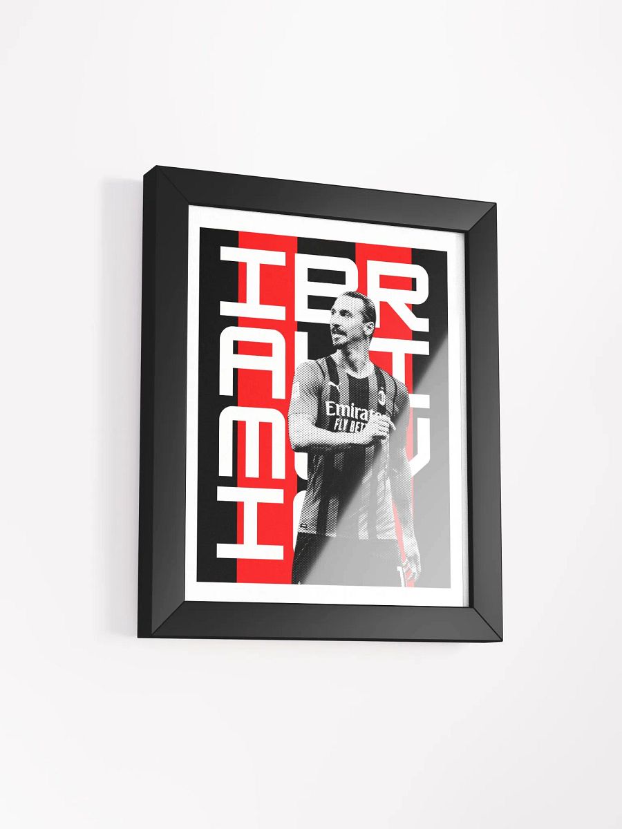 Zlatan Ibrahimović BW AC Milan Name Art Framed Print product image (2)