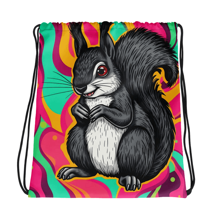 Vibrant Squirrel Adventure Drawstring Bag product image (1)