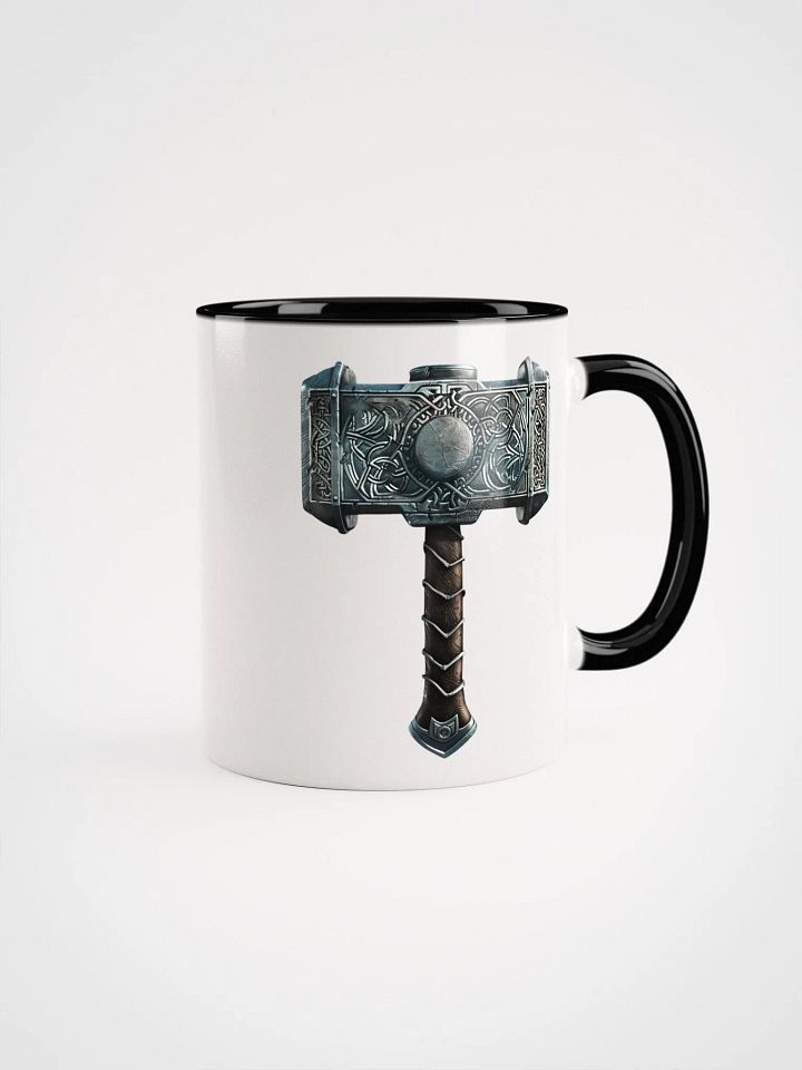 Mjolnir - Thor's Hammer Ceramic Mug with Black Color Inside product image (1)