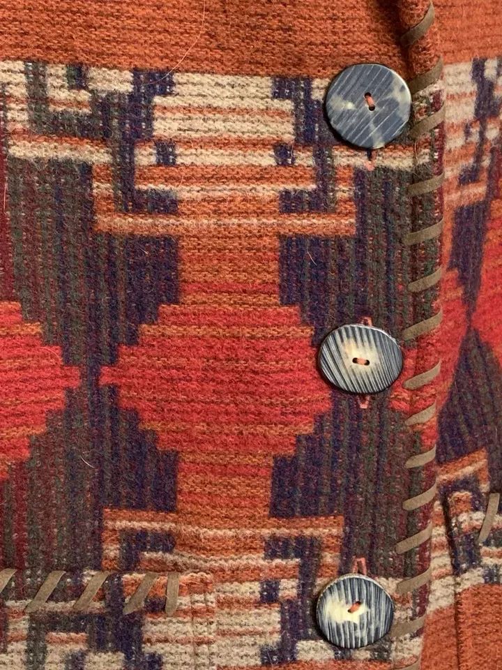 Vintage Double D Ranch Wear Blanket Coat Jacket Size L Wool Blend Southwest 90s product image (7)