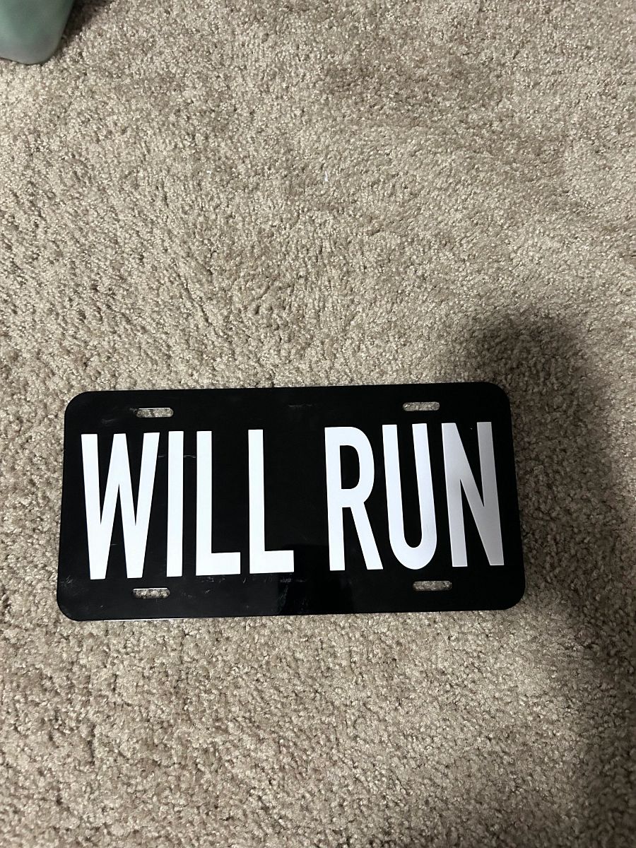 WILL RUN License Plate product image (1)