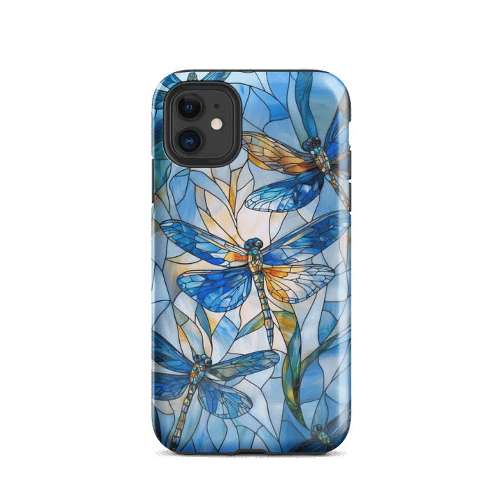 Blue Dragonflies Stained Glass Effect - Tough Phone Case product image (2)