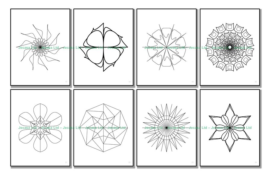 100 Geometric Mandala Coloring Pages | PDF | Digital File | Series GM2025 Vol. 1 product image (5)