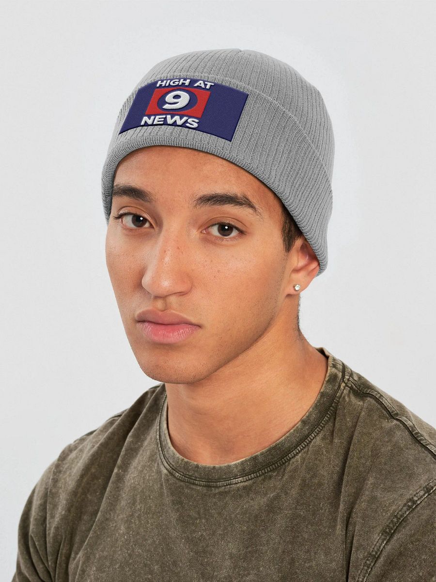 HA9N Grey Embroidered Beanie product image (3)