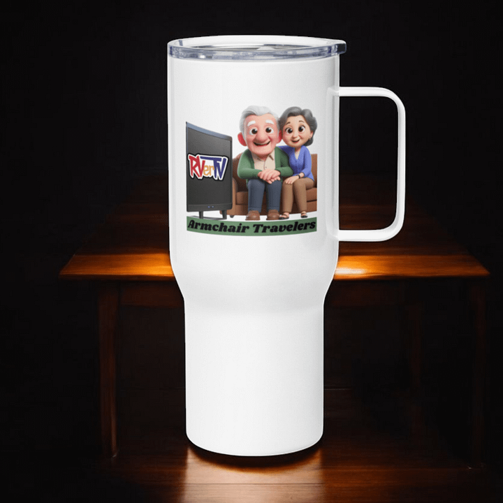 Armchair Traveler Couple - Travel Mug with Handle product image (2)