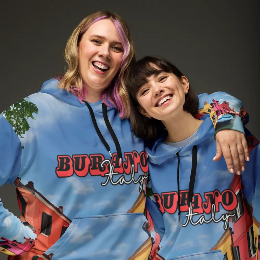 Burano Italy All Over Print Hoodie product image (4)