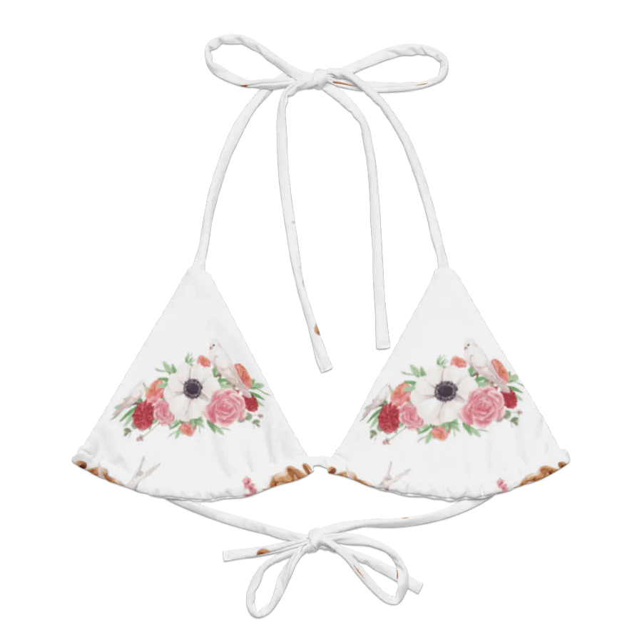 Watercolour Floral Pattern String Bikini Top - v3 product image (2)