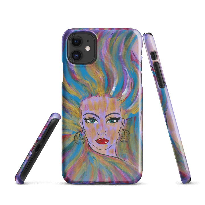Girl with colorful hair - (art by Dina R.) - acrylic painting picture - Snap Case for iPhone product image (1)