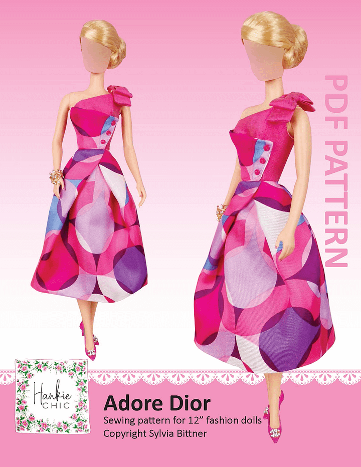 Adore "D" sewing pattern for 12" fashion dolls product image (1)