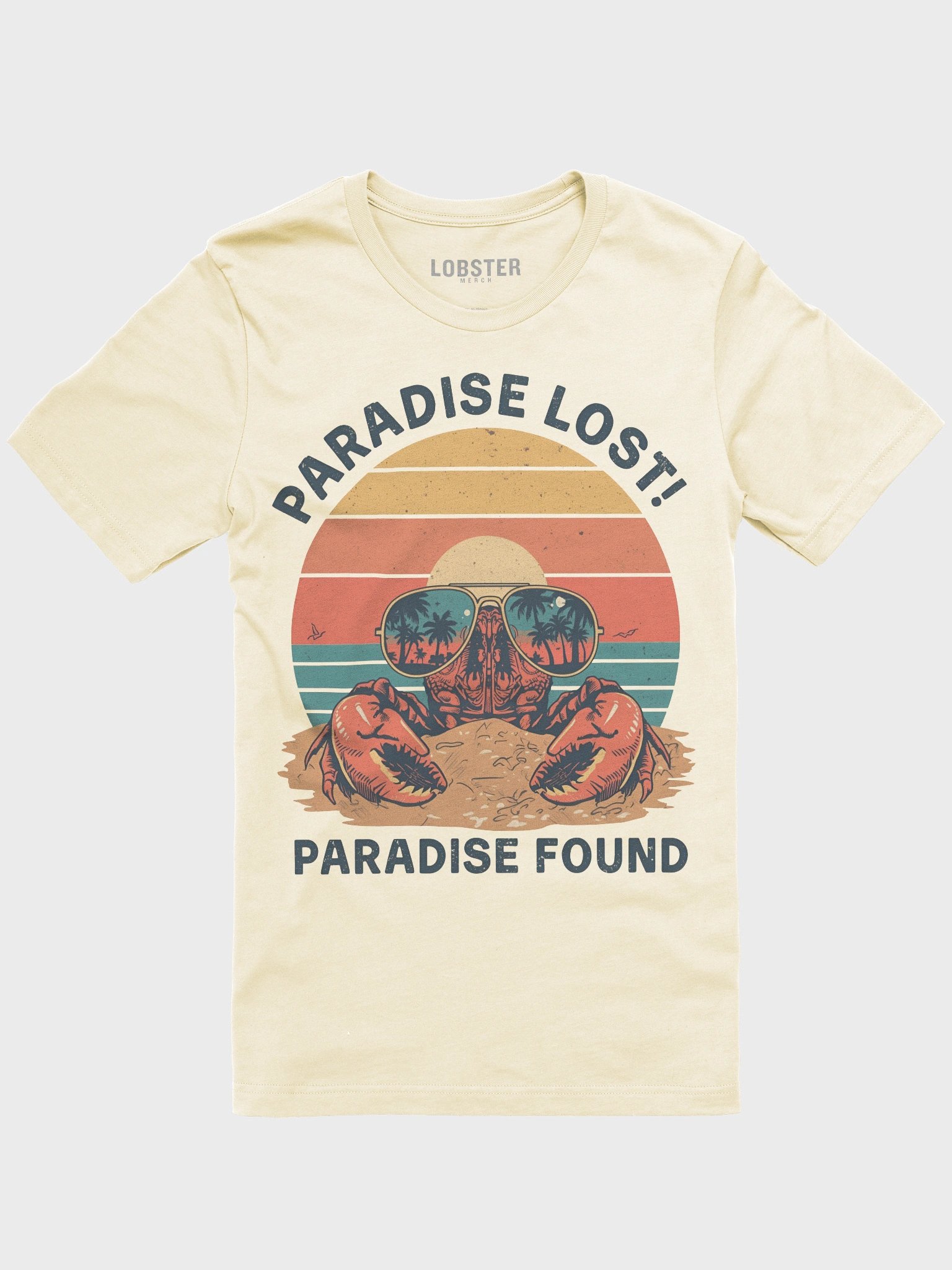 Paradise Found T-Shirt | Retro Lobster Beach Tee product image (1)