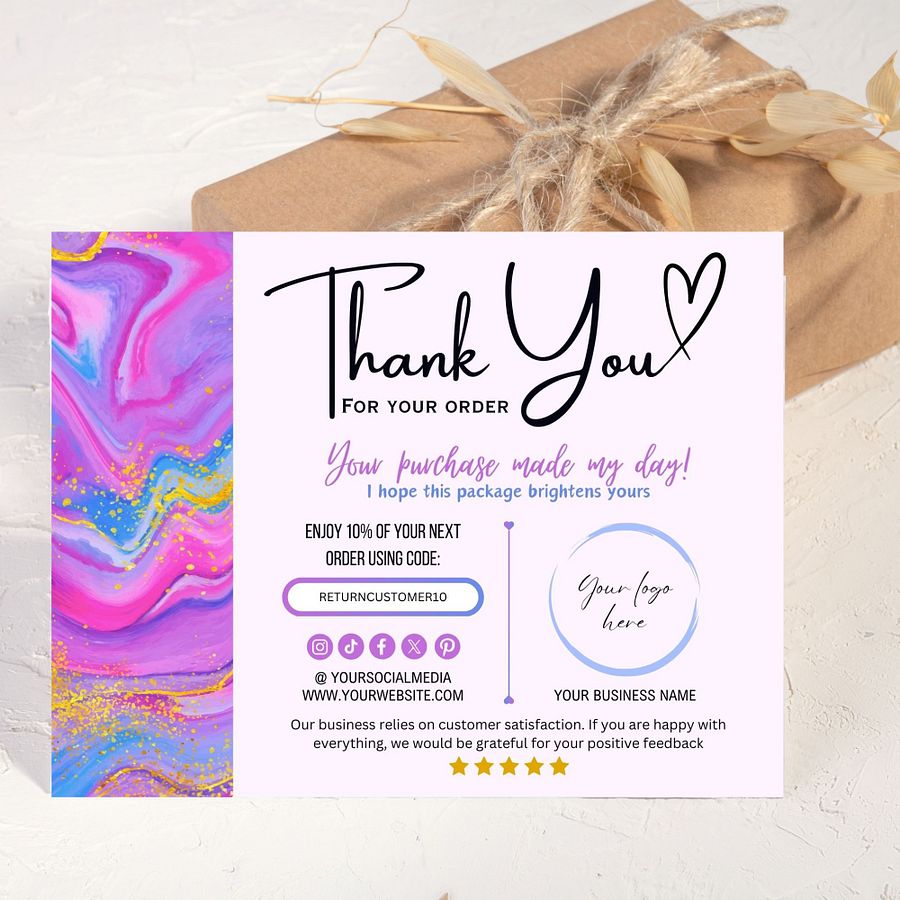 Unicorn - Thank You Card Template product image (3)