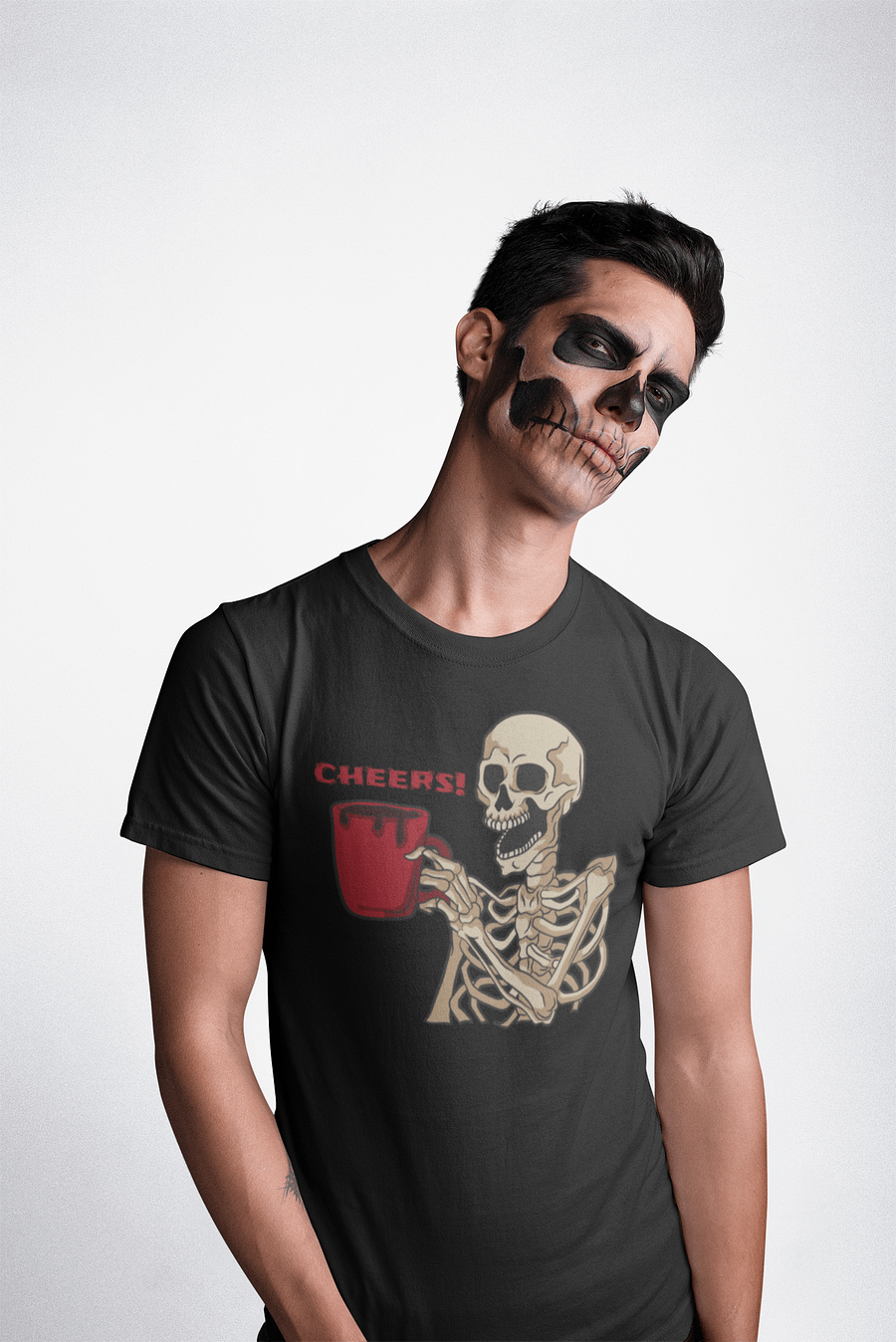 Skeleton Cheers for Halloween Unisex Tee product image (1)