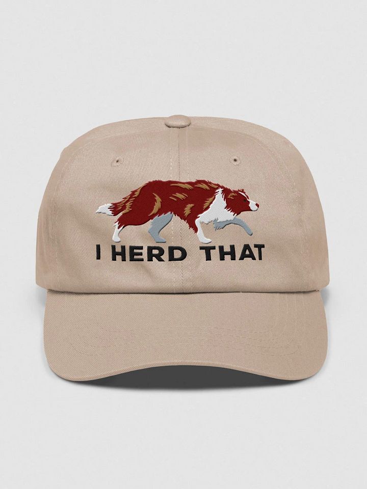 I Herd That Classic Dad Hat(Embroidered) of a Border Collie(Red) product image (33)