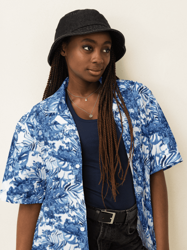 Azure Jungle | Unisex Hawaiian Shirt product image (4)