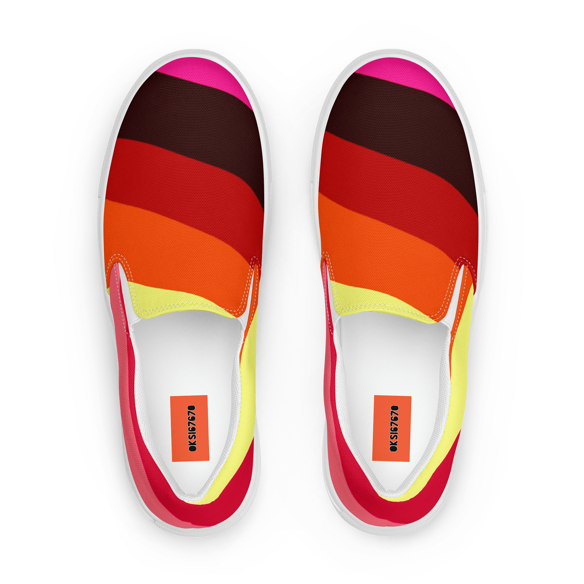 OKSI67670 Orange Alphanumeric Women's Slip-On Shoes product image (1)