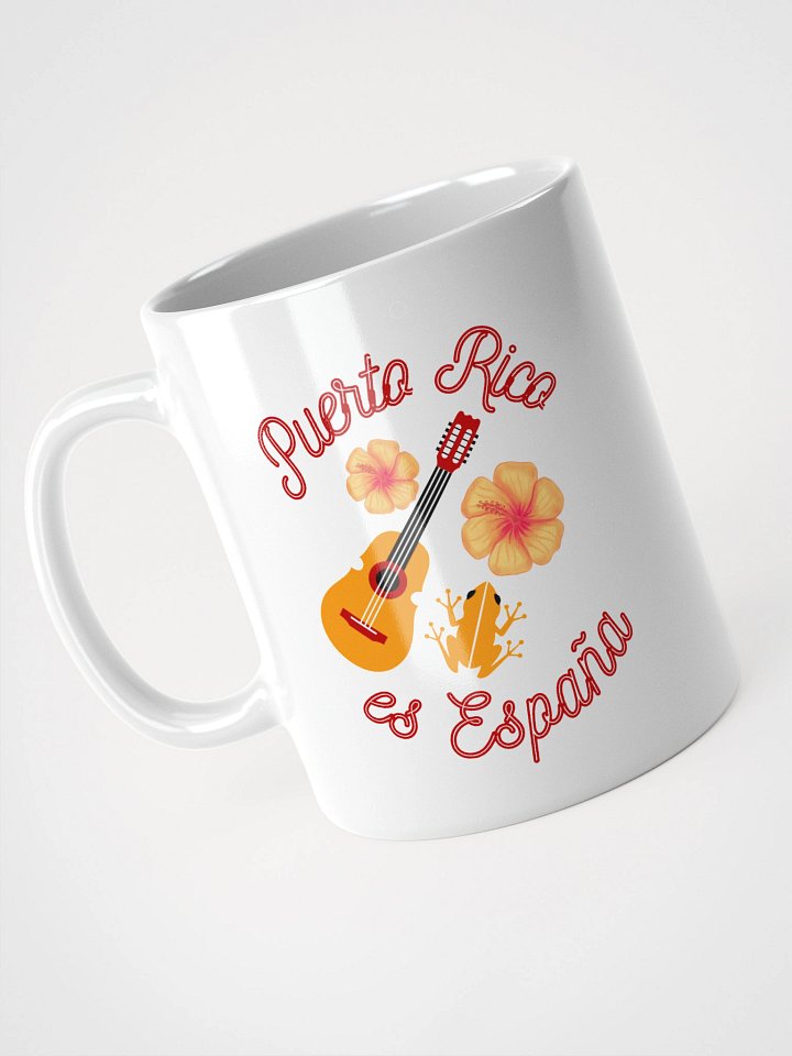 Taza - Puerto Rico es España (flor, guitarra, coqui) product image (1)
