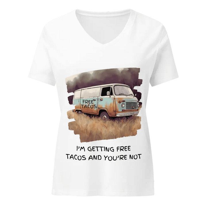 FREE TACOS Van Women's V-Neck T-Shirt product image (1)