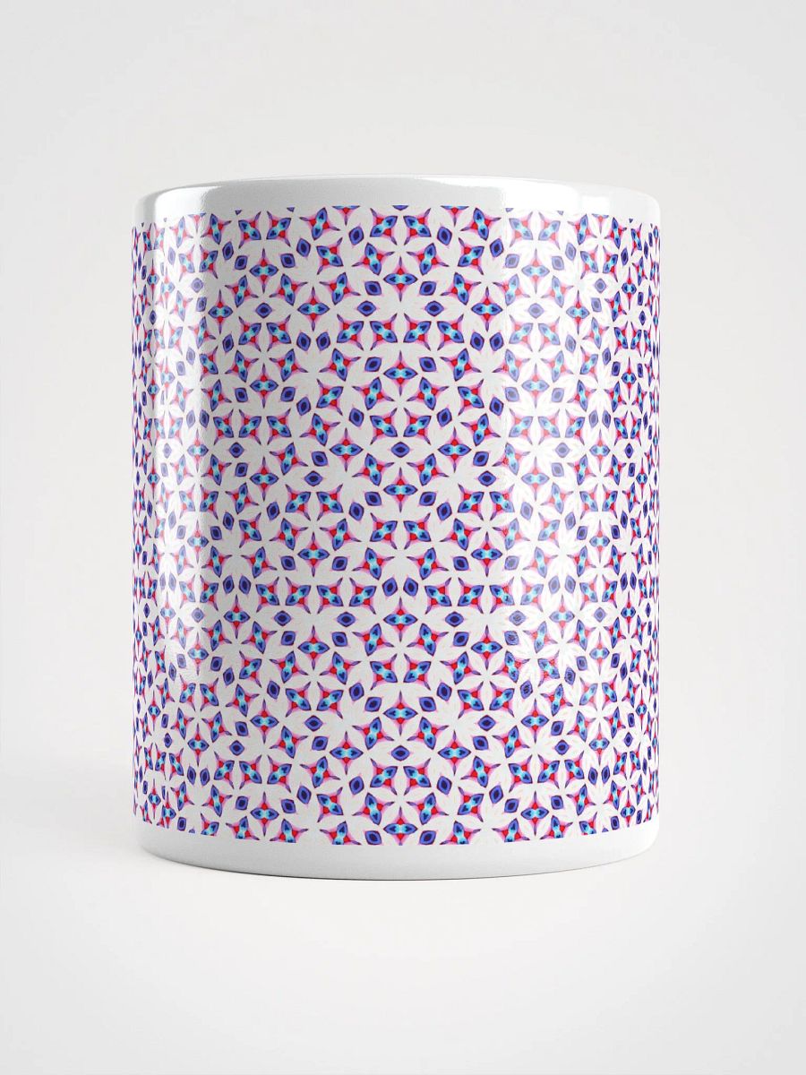 White Blue & Red Seamless Diamond Pattern Ceramic Mug product image (5)