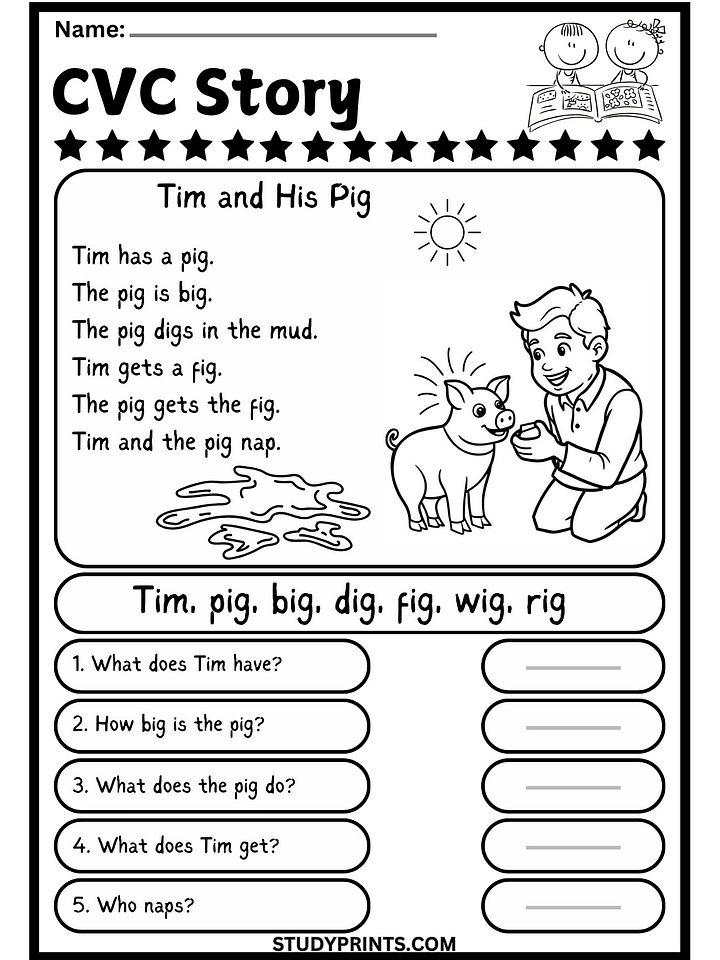 cvc worksheets for kindergarten pdf product image (2)