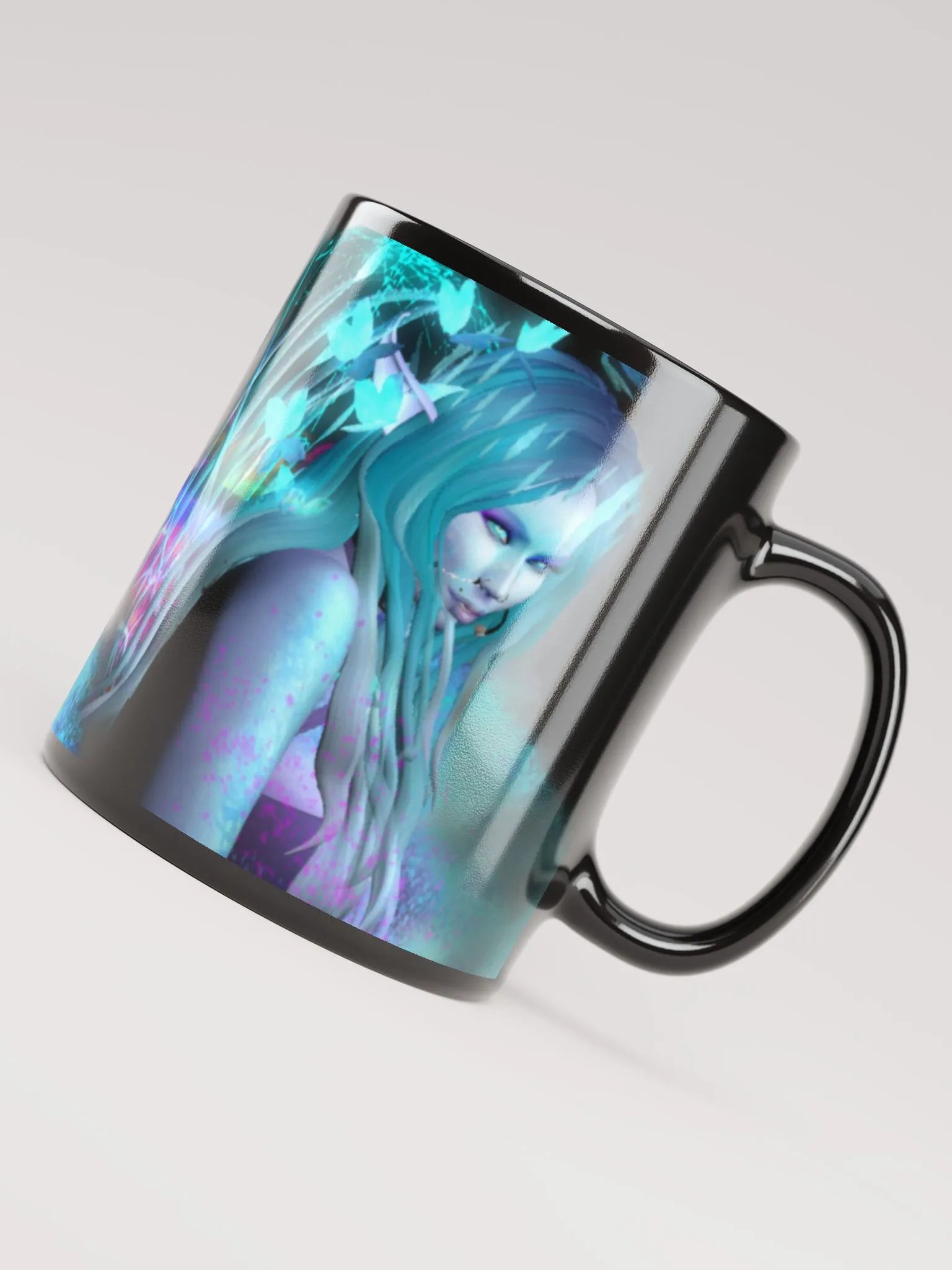 WW Blue Fairy Black Glossy Mug product image (3)