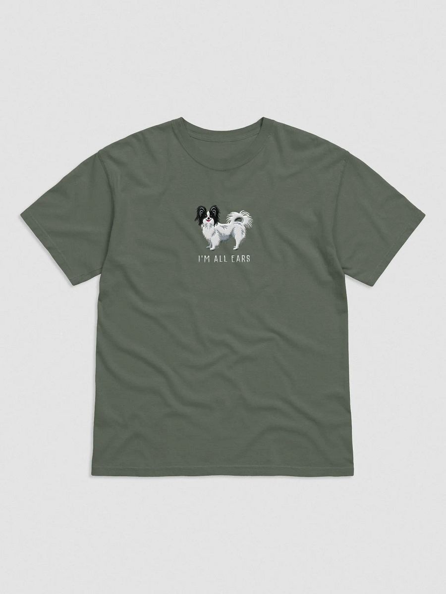 I'm All Ears T-Shirt(Embroidered) of a Papillon(Black & White) product image (4)