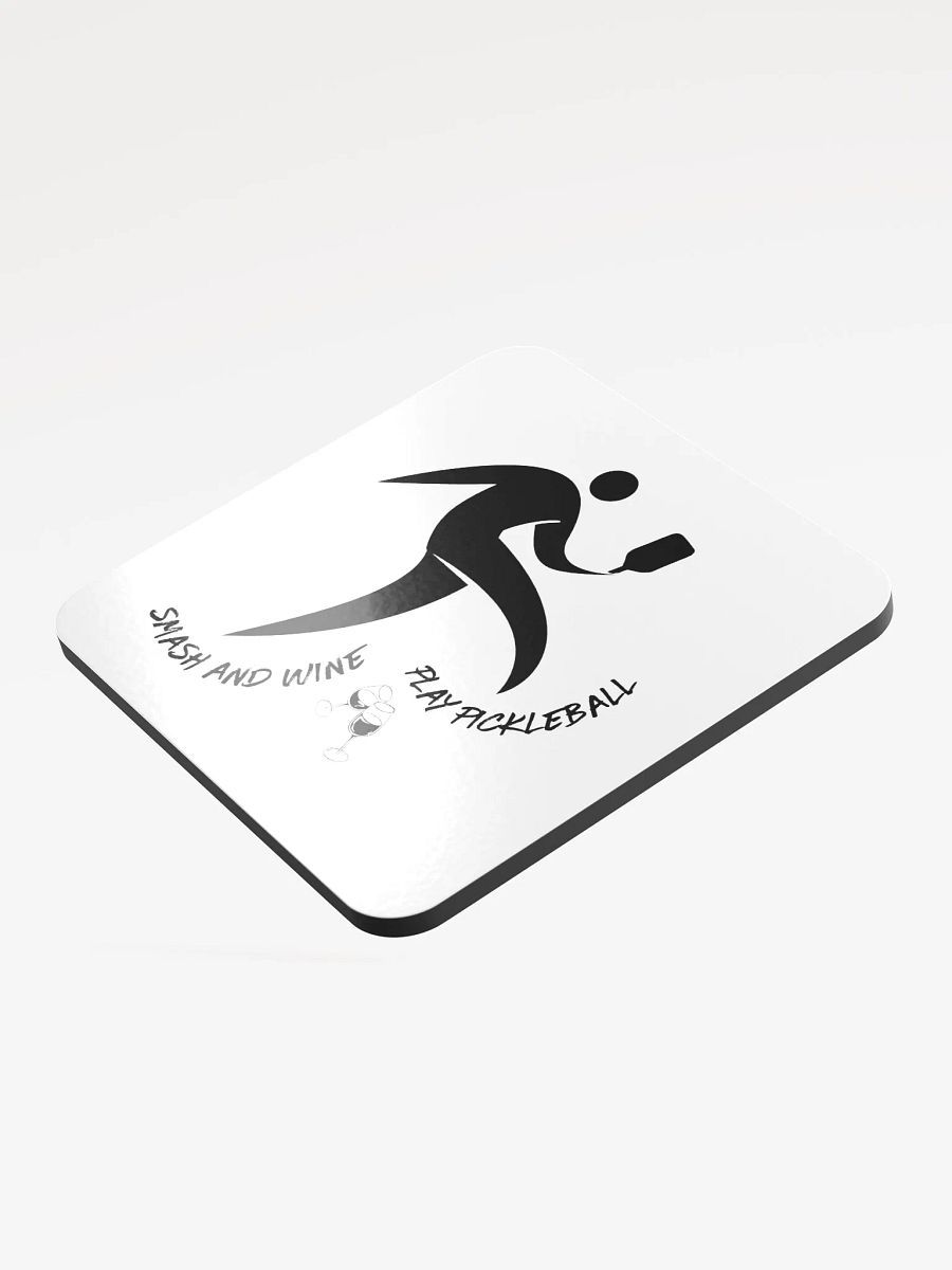 Smash and Wine Pickleball Glossed Cork Coaster - Minimalist Edition product image (3)