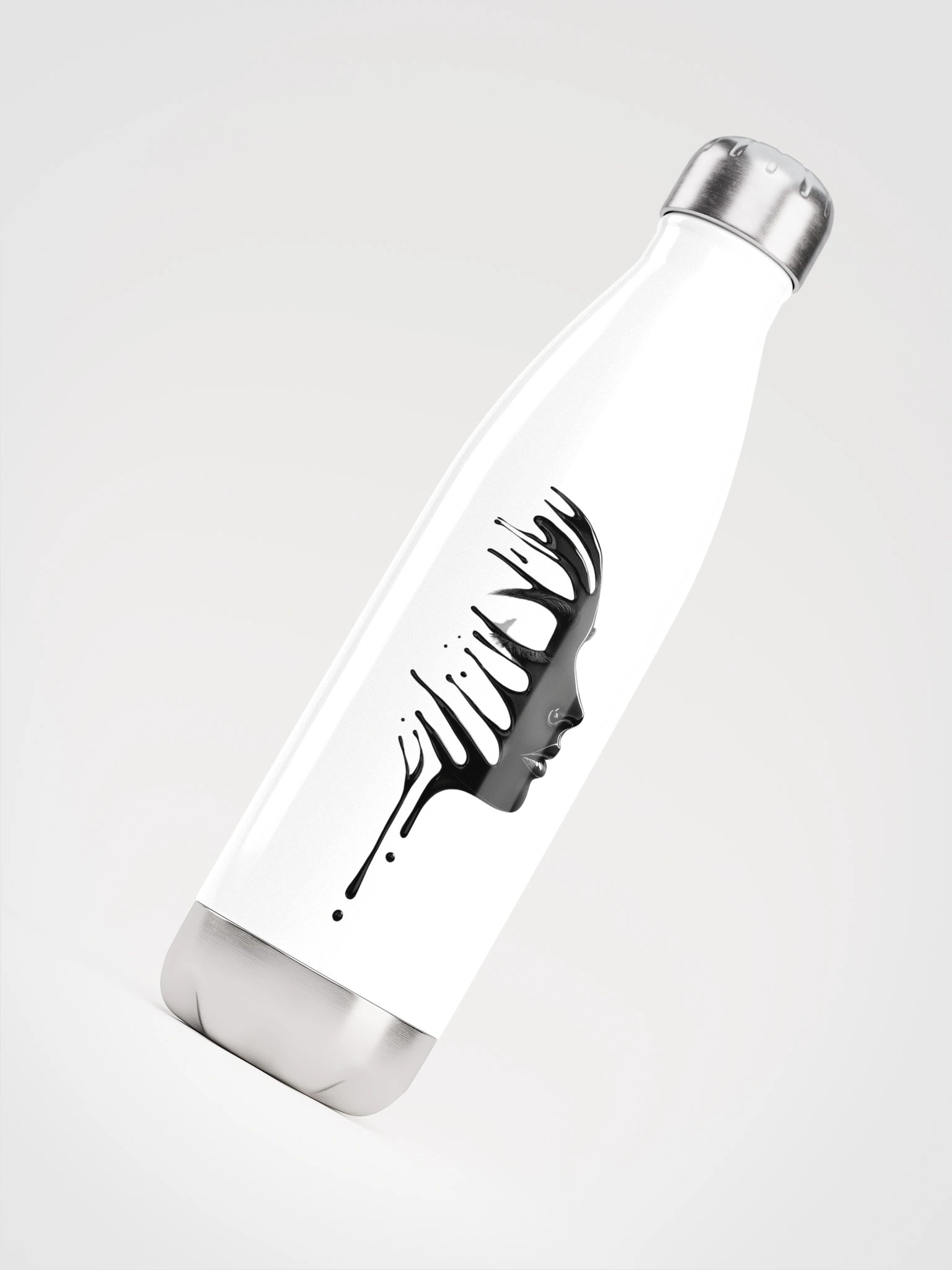 Glossy Noir Liquid Art Stainless Steel Water Bottle product image (4)