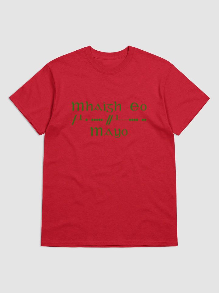 Mayo/Maigh Eo, Scholastic style Ogham red printed T-shirt product image (1)